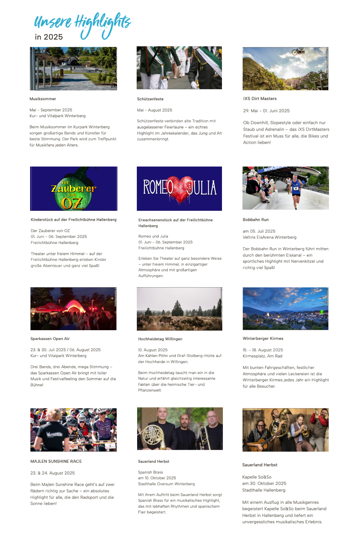 Veranstaltungshighlights 2025